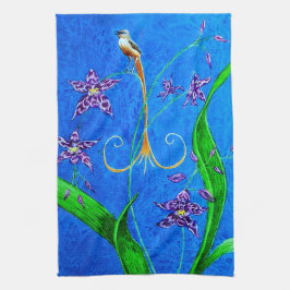 ハッピーハワイアンオーキッドバード キッチンタオル