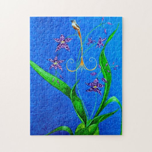 ハッピーハワイアンオーキッドバード ジグソーパズル (縦)