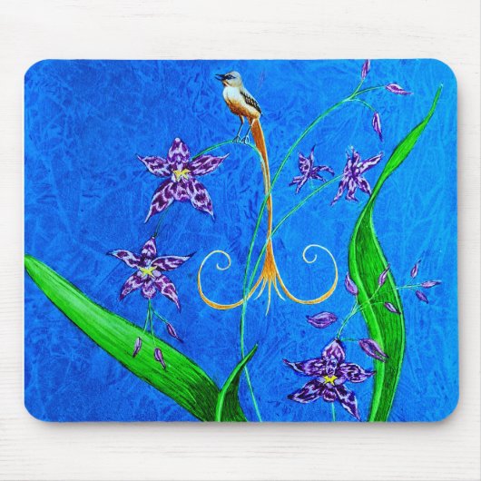 ハッピーハワイアンオーキッドバード マウスパッド (正面)