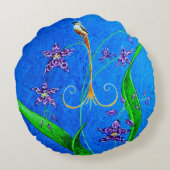 ハッピーハワイアンオーキッドバード ラウンドクッション (裏面)