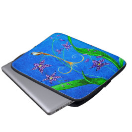 ハッピーハワイアンオーキッドバード ラップトップスリーブ