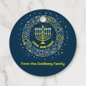 ハッピーハンヌカ（ユダヤ教）メノラー星 フェイバータグ (裏面)