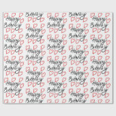 ハッピーハートのバースデー ラッピングペーパー (フラット)