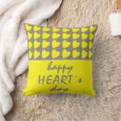ハッピーハートの日イエローハートバレンタインデー クッション (ブランケット)
