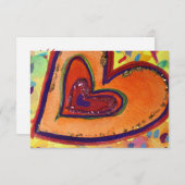 ハッピーハートカスタム小招待状または招待状 招待状 (正面/裏面)