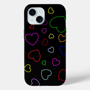 ハッピーハートカラフル2 - – 可愛いガーリーケース – iPhone 15ケース