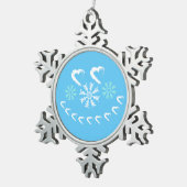 ハッピーハートスノーフレークオーナメント スノーフレークピューターオーナメント (右)