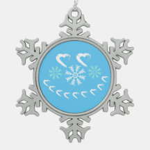 ハッピーハートスノーフレークオーナメント