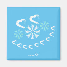 ハッピーハートスノーフレーククリスマスマグネット