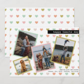 ハッピーハートズデーバレンタインファミリーフォトコラージュ シーズンカード (正面/裏面)