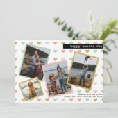 ハッピーハートズデーバレンタインファミリーフォトコラージュ シーズンカード (スタンド正面)