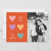 ハッピーハートデイパステルハートファミリーバレンタイン 招待状 (正面)