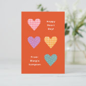 ハッピーハートデイパステルハート教室バレンタイン 招待状 (スタンド正面)