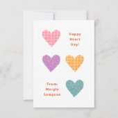 ハッピーハートデイパステルハート教室バレンタイン 招待状 (正面)