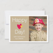 ハッピーハートデーバレンタインフォトカード 招待状 (正面)