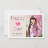 ハッピーハートデーバレンタインフォトカード 招待状 (正面)