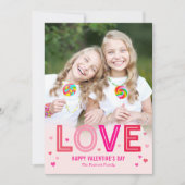ハッピーハートバレンタインデーの写真カード シーズンカード (正面)