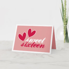ハッピーハートSweet sixteen誕生日 サンキューカード