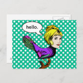 ハッピーハーピー擬人化バードガールポストカード ポストカード (正面/裏面)