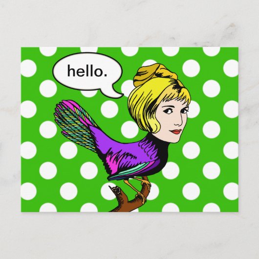 ハッピーハーピー擬人化バードガールポストカード ポストカード (正面)