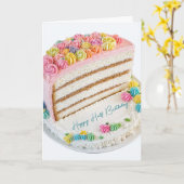 ハッピーハーフお誕生日ケーキ カード (黄色い花)