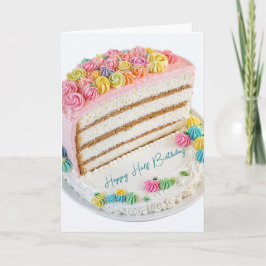 ハッピーハーフお誕生日ケーキ カード