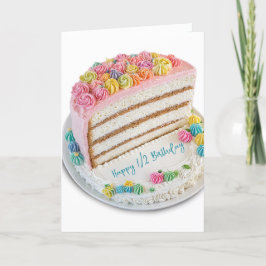 ハッピーハーフお誕生日ケーキ カード