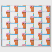 ハッピーハーフ誕生日カップケーキ ラッピングペーパー (フラット)