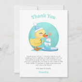ハッピーハーフ誕生日ベビーアヒルとケーキパーティー サンキューカード (正面)