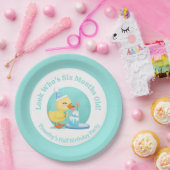ハッピーハーフ誕生日ベビーアヒルとケーキパーティー ペーパープレート (パーティー)