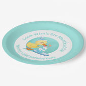 ハッピーハーフ誕生日ベビーアヒルとケーキパーティー ペーパープレート (アングル)