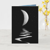 ハッピーハーフ誕生日ムーン カード (黄色い花)