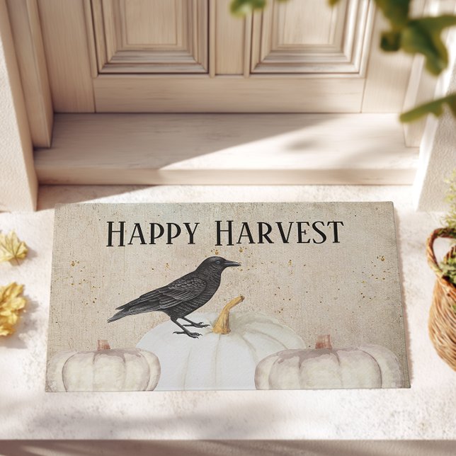 ハッピーハーベ素朴ントカボチャ ドアマット (Happy Harvest Front Patio Welcome Mat)