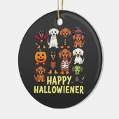 ハッピーハ不気味ロウィーンドッグウィーナー セラミックオーナメント (左)