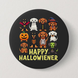 ハッピーハ不気味ロウィーンドッグウィーナー 缶バッジ