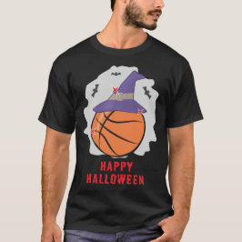 ハッピーバスケットボールハロウィンおもしろい- Tシャツ
