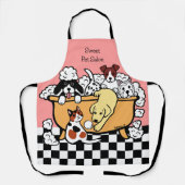 ハッピーバスタイムイエローラブラドール&ドッグフレンズ エプロン (正面)