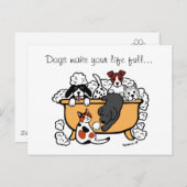 ハッピーバスタイムブラックラブラドール漫画はがき ポストカード (正面/裏面)