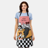 ハッピーバスタイムブラックラブラドール&ドッグフレンズ エプロン (着用した状態)