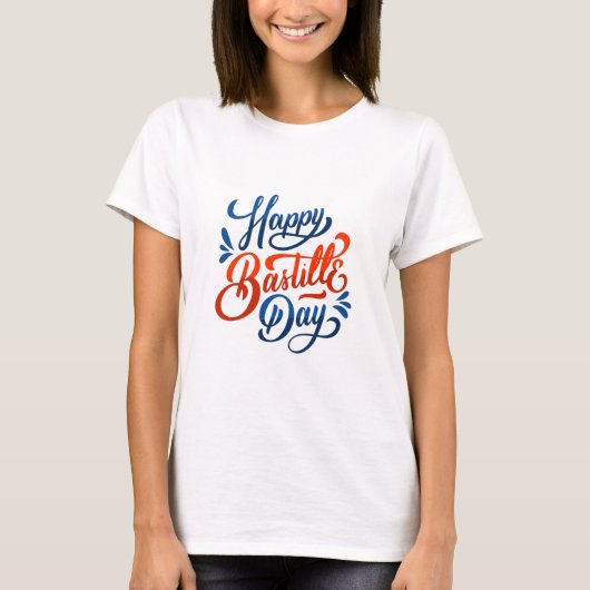 ハッピーバスティーユTシャツデザイン祝- ! Tシャツ (正面)