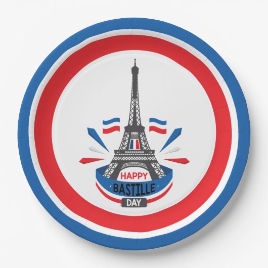ハッピーバスティーリデイエッフェルタワー ペーパープレート (正面)
