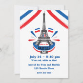 ハッピーバスティーリデイエッフェルタワー 招待状 (正面)