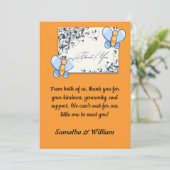 ハッピーバタフライベビーシャワーフラットサンキューカード サンキューカード (スタンド正面)