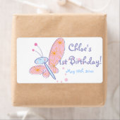 ハッピーバタフライ誕生日ウォーターボトルラベル ラベル (インサイチュ)