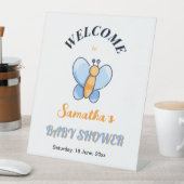 ハッピーバタフライ赤ちゃんシャワー台座標識 台座サイン (インサイチュ)