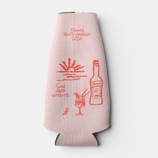 ハッピーバチェロレッテサンアンドスプリッツ招待状 ボトルクーラー (正面)