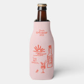 ハッピーバチェロレッテサンアンドスプリッツ招待状 ボトルクーラー (ボトル正面)