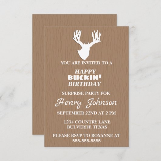 ハッピーバックイン誕生日サプライズパーティー 案内状 (正面/裏面)