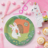 ハッピーバニーとニンジンの森 ペーパープレート (パーティー)