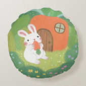 ハッピーバニーとニンジンの森 ラウンドクッション (裏面)